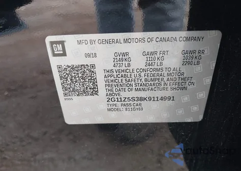 2019 Chevrolet Impala Lt from USA, damaged, VIN 2G11Z5S38K9114991